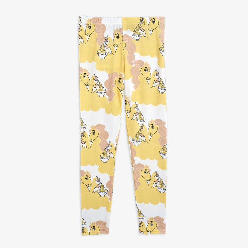 MINI RODINI, UNICORN NOODLES LEGGINGS YELLOW