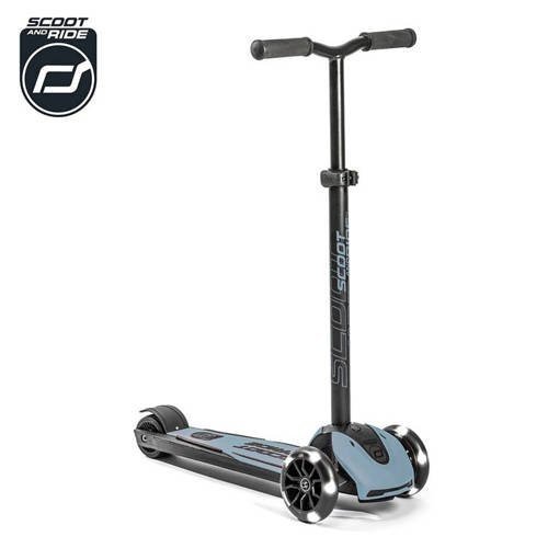 SCOOTANDRIDE Highwaykick 5 LED Hulajnoga trójkołowa balansowa ze świecącymi kółkami 5+ Steel (uszkodzone pudełko)