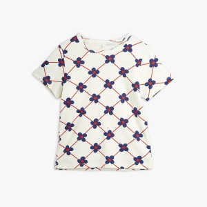 MINI RODINI, FLOWER CHECK T-SHIRT 80/86