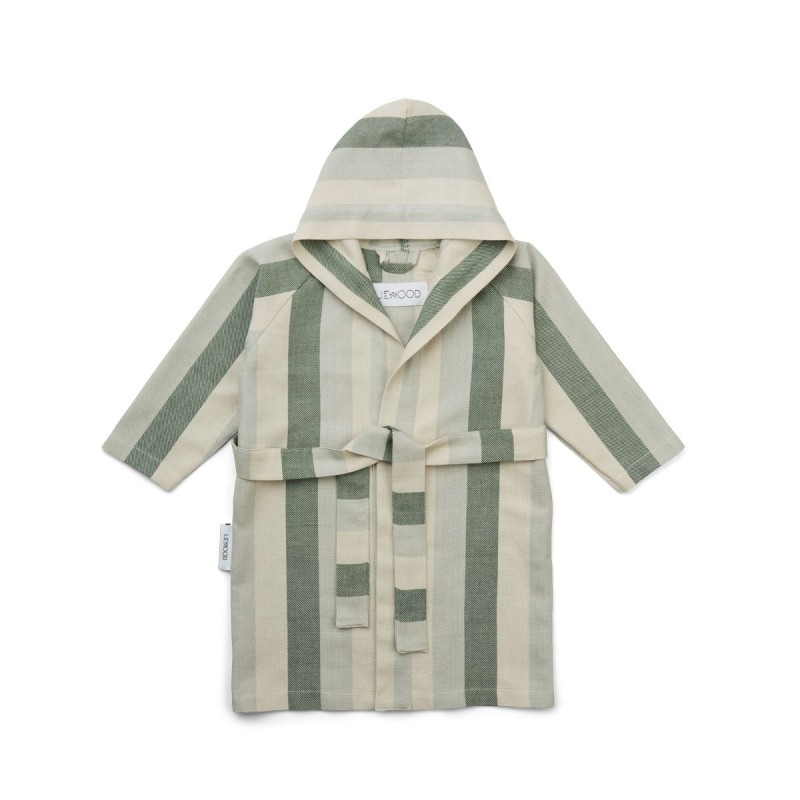 Liewood, szlafrok dziecięcy Dana Bathrobe - Y/D stripe: Garden green/sandy/dove blue