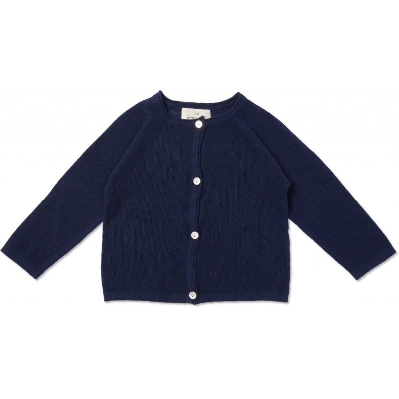 KONGES SLOEJD, sweter cardigan CYPRES FRILL CARDIGAN - NAVY