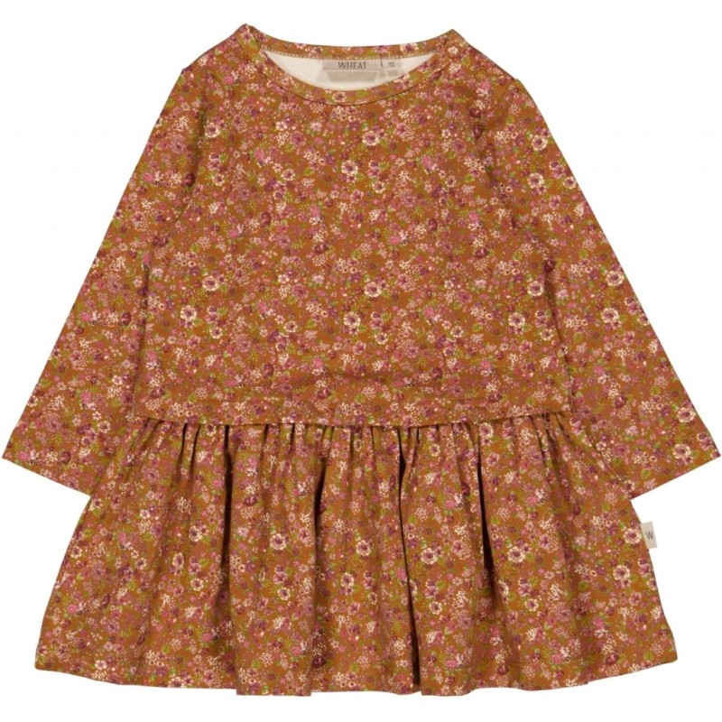 WHEAT, sukienka Dress Astrid bronze flowers 68-92  