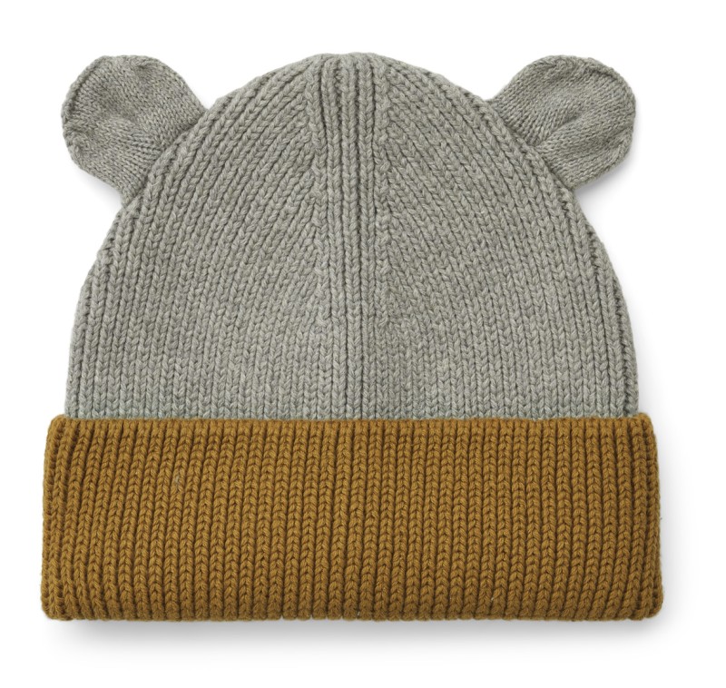 LIEWOOD czapka z uszami, Gina Beanie - Grey melange/golden caramel mix