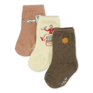 KONGES SLOEJD skarpetki  3 pary, 3 PACK JACQUARD SOCKS LEMON/BELL BOY/DOG