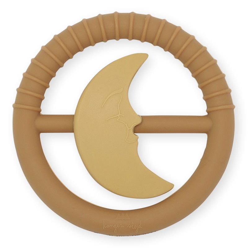 Konges Sloejd, silikonowy gryzak księżyc SILICONE TOYS MOON RATTLES ALMOND