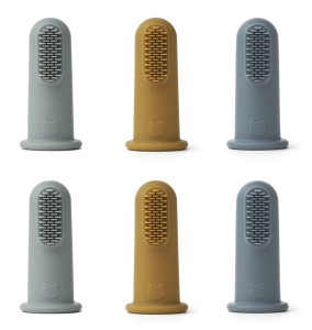 LIEWOOD, szczoteczka do zębów na palec, SIMON FINGER TOOTHBRUSH 6-PACK Blue multi mix