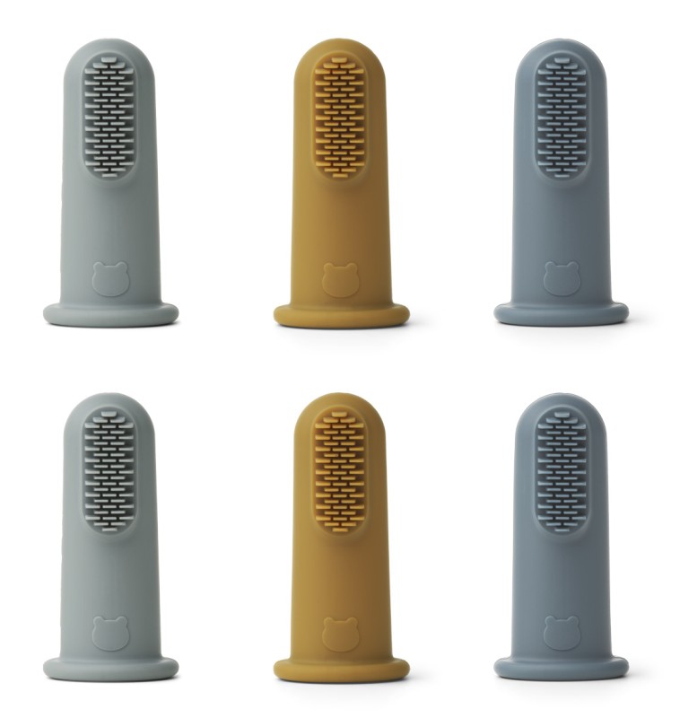 LIEWOOD, szczoteczka do zębów na palec, SIMON FINGER TOOTHBRUSH 6-PACK Blue multi mix