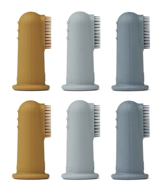 LIEWOOD, szczoteczka do zębów na palec, SIMON FINGER TOOTHBRUSH 6-PACK Blue multi mix