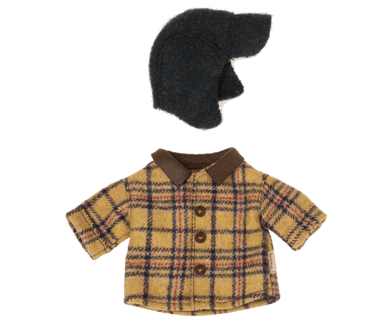 MAILEG ubranko dla misia, Woodsman jacket and hat for Teddy dad