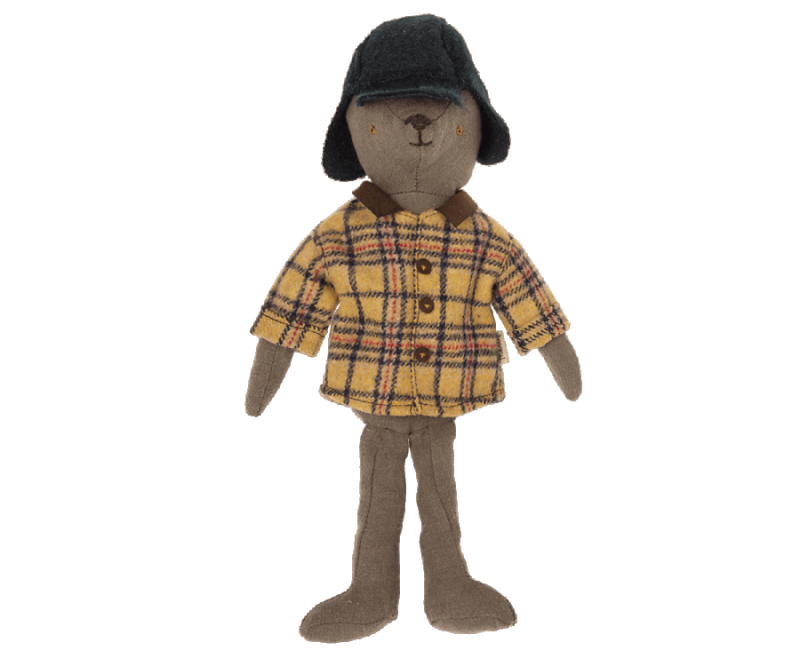 MAILEG ubranko dla misia, Woodsman jacket and hat for Teddy dad