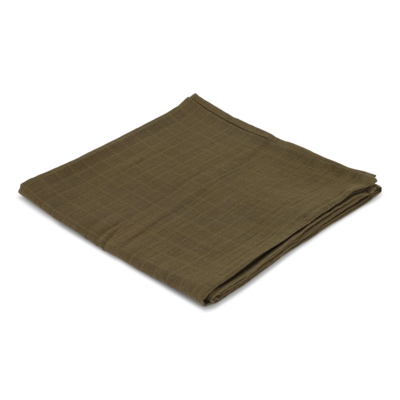 Konges Sloejd, otulacz muślinowy duży BIG MUSLIN SWADDLE FIR GREEN