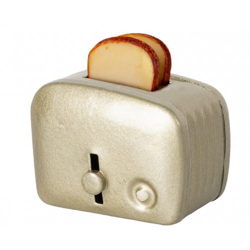 Maileg toster srebrny Miniature toaster & bread - Silver