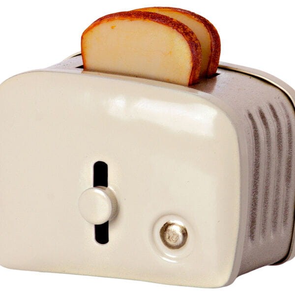 Maileg toster biały Miniature toaster & bread - Off white