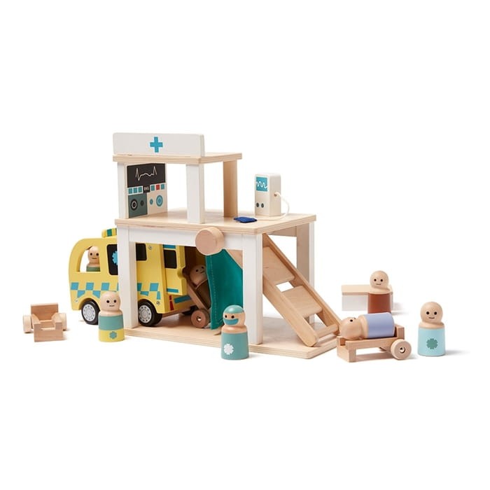 Kids Concept Aiden Drewniana Zabawka Szpital z Figurkami