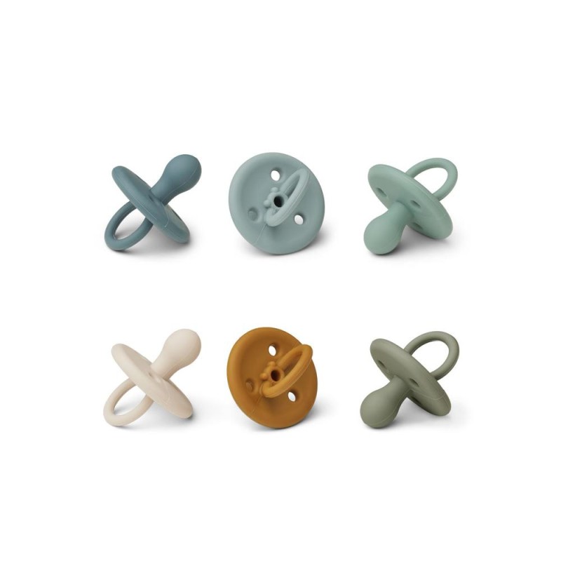 LIEWOOD, smoczek 6 sztuk,  Paula pacifier 6-pack - Blue multi mix 