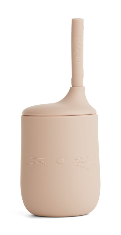 LIEWOOD kubek silikonowy ze słomką, Ellis Sippy Cup - Cat rose