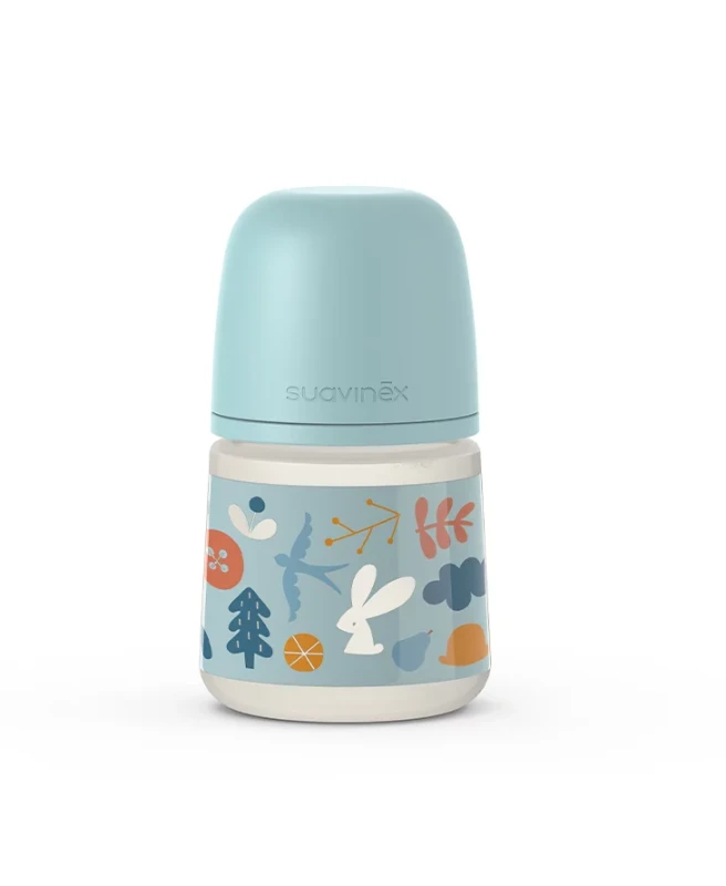 Suavinex, Butelka 150 ml smoczek fizjologiczny SX Pro wolny przepływ niebieska Forest