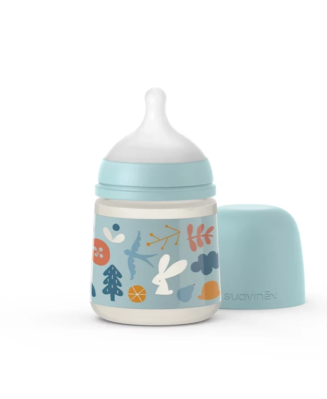 Suavinex, Butelka 150 ml smoczek fizjologiczny SX Pro wolny przepływ niebieska Forest