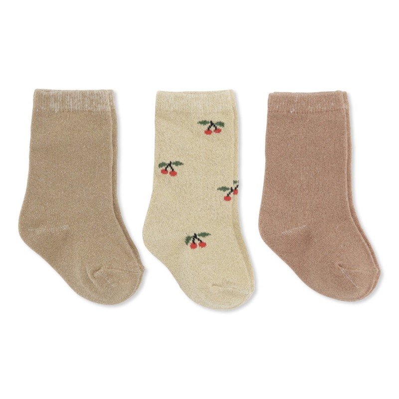 KONGES SLOEJD skarpetki  3 pary, 3 PACK JACQUARD LUREX SOCKS TUSCANY