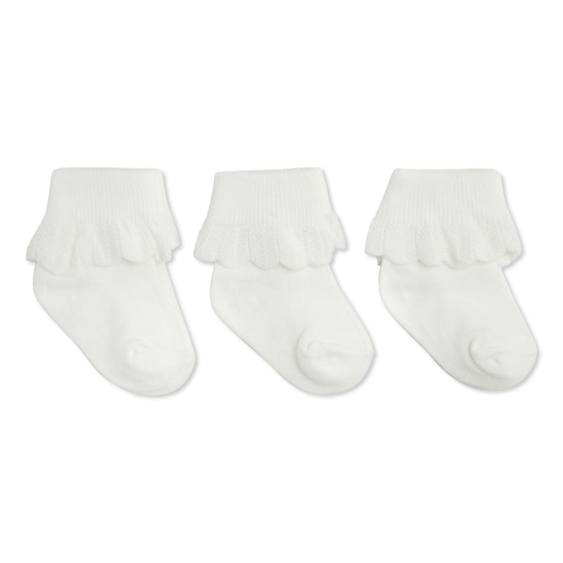 KONGES SLOEJD skarpetki  3 pary, 3 PACK LACE SOCKS OPTIC WHITE