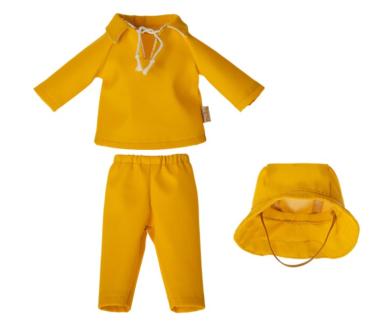 MAILEG Ubranko misia - Rainwear w. hat - Teddy dad