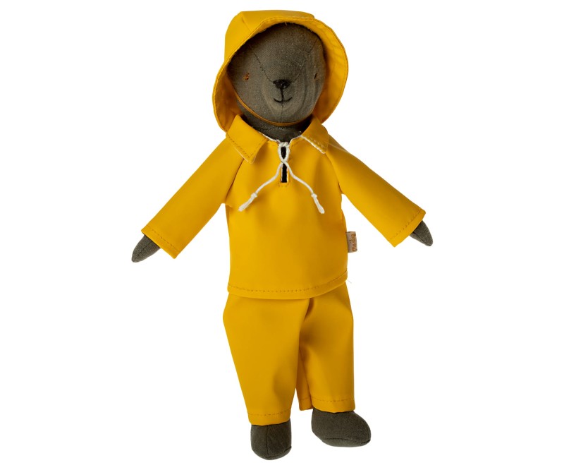 MAILEG Ubranko misia - Rainwear w. hat - Teddy dad