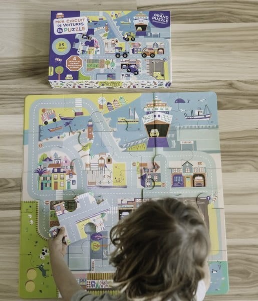 Auzou Puzzle duże miasto z drewnianymi autkami