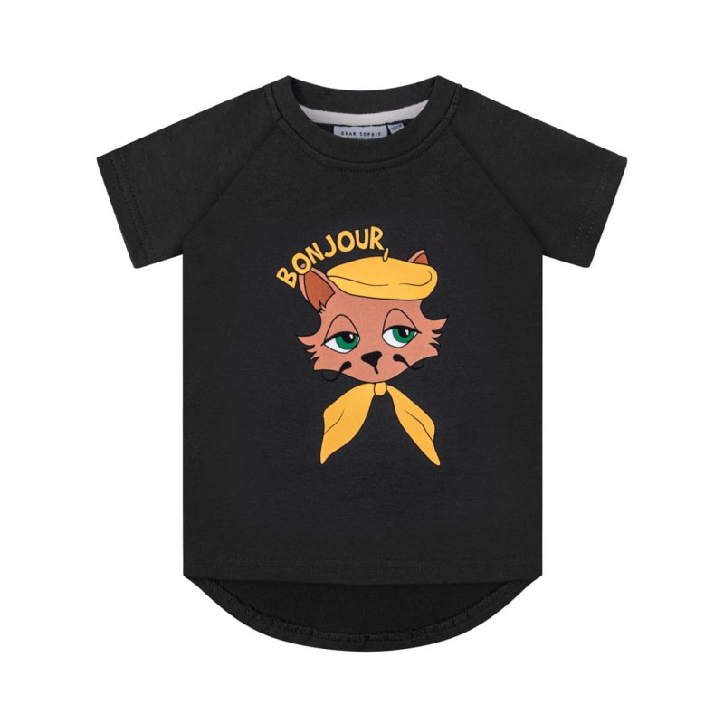Dear Sophie ciemny t-shirt kot artysta 74-80