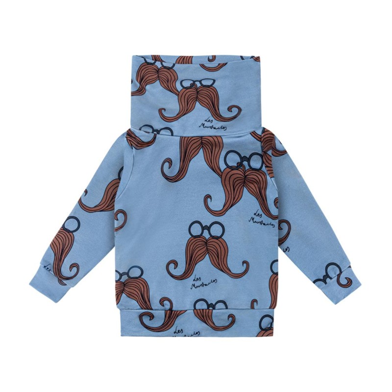 Dear Sophie, niebieska bluza z kominem wąsy 86-92