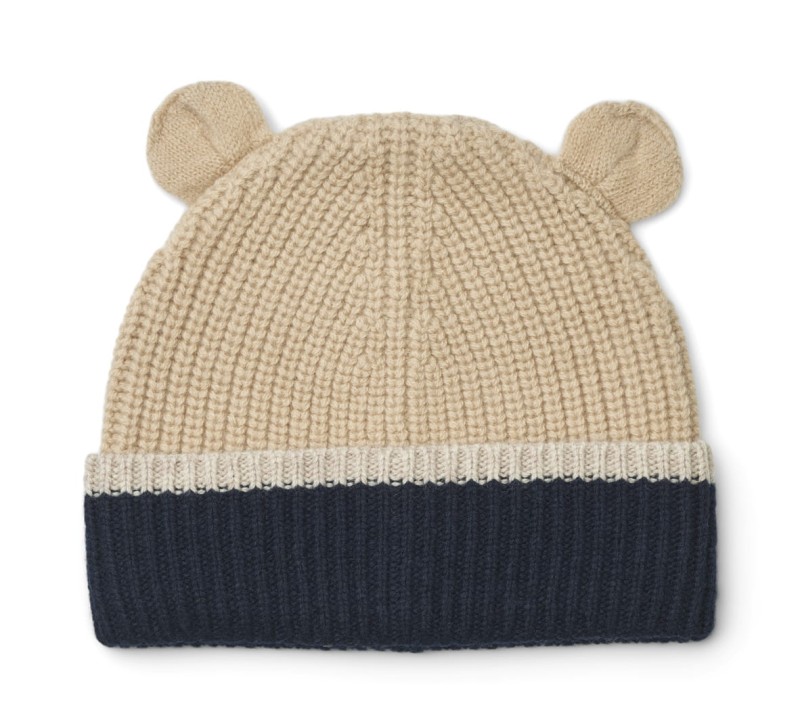 LIEWOOD czapka z wełny merino z uszami Miller Oat multi mix