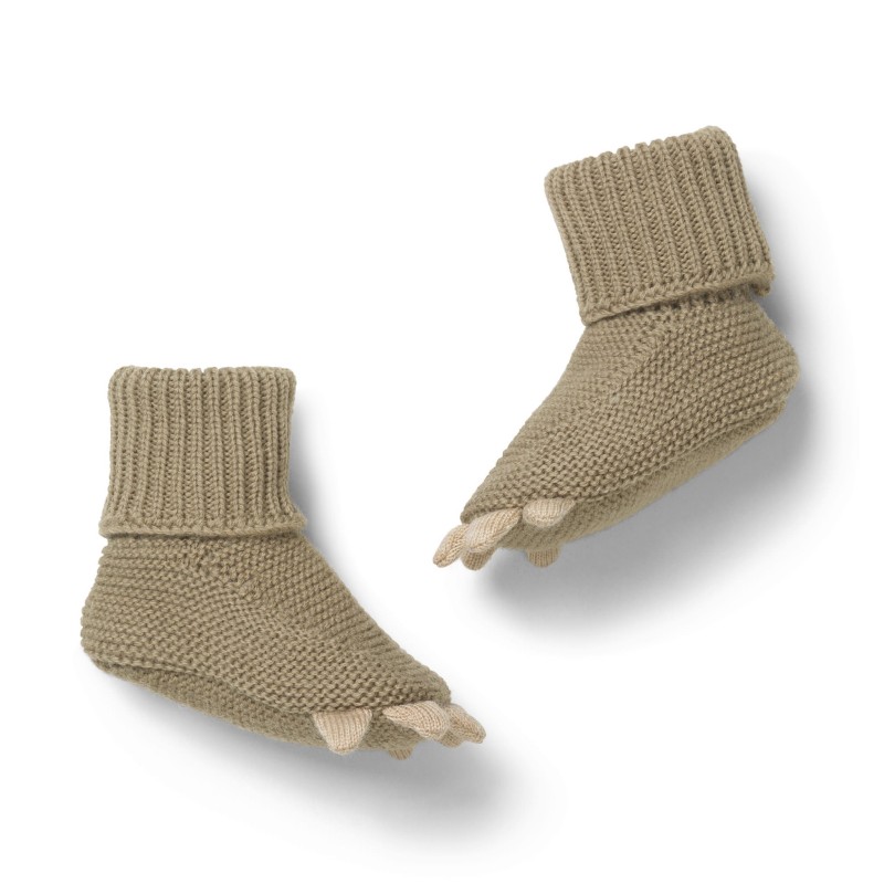 KONGES SLOEJD botki z wełny merino Covert Green