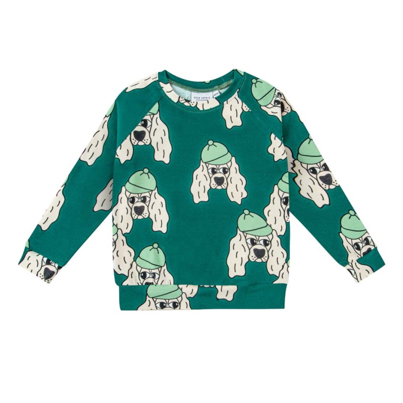 Dear Sophie, koszulka longsleeve zielony piesek 1222-128