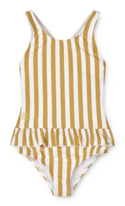 Liewood, kostium kąpielowy w paski Amara Yellow mellow / White
