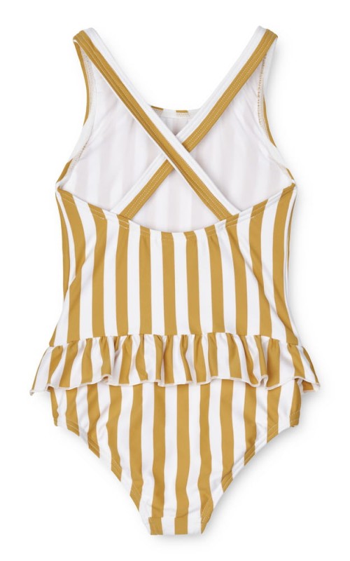 Liewood, kostium kąpielowy w paski Amara Yellow mellow / White