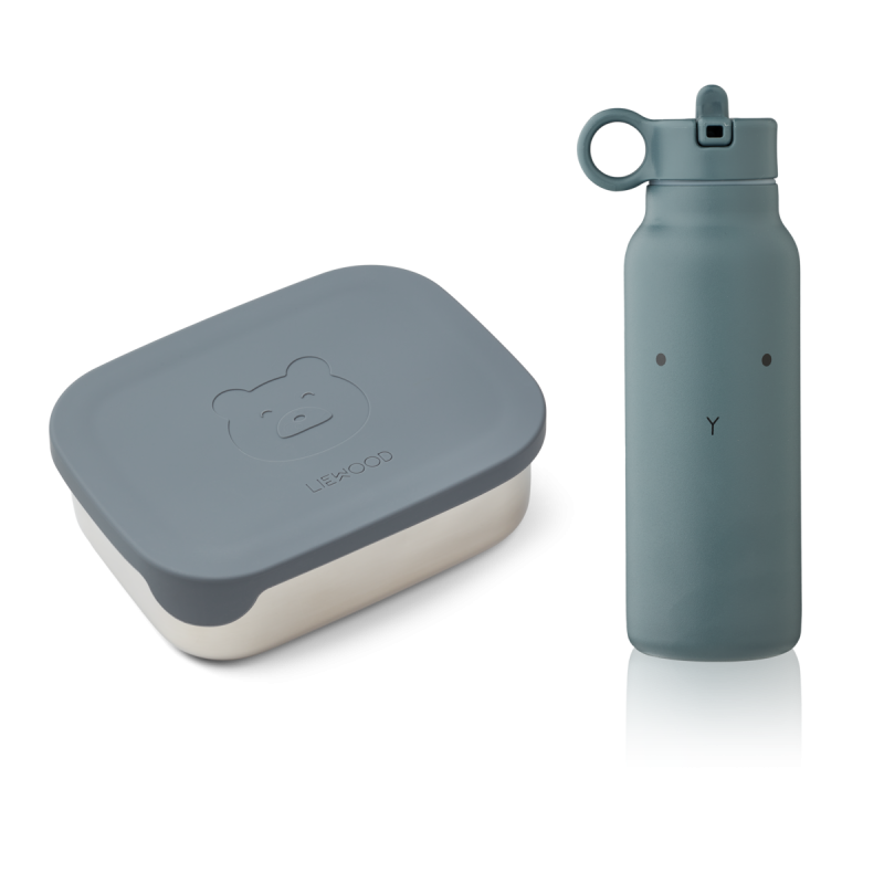 LIEWOOD, zestaw na drugie śniadanie Joni lunch Mr bear blue wave / rabbit blue wave mix