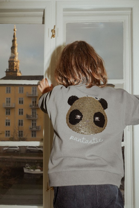 KONGES SLOEJD, bluza bomberka Lou panda z cekinami Magnet 86