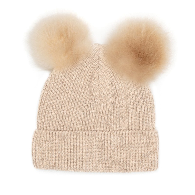 HUTTELIHUT czapka merino z pomponem sand