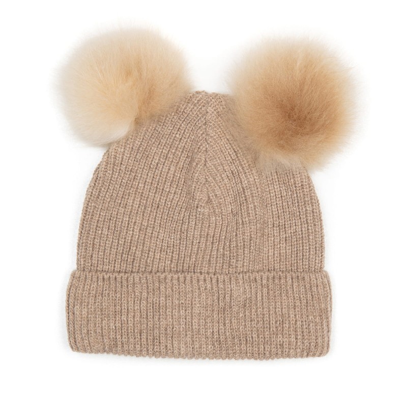 HUTTELIHUT czapka merino z pomponem camel