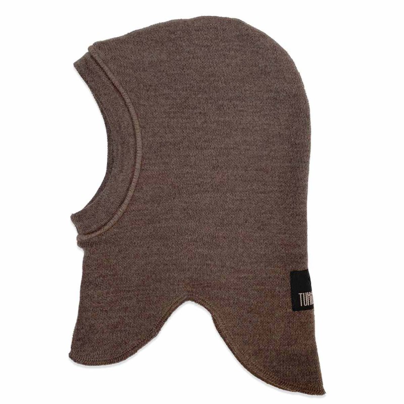 HUTTELIHUT czapka kominiarka z wełny merino brązowa