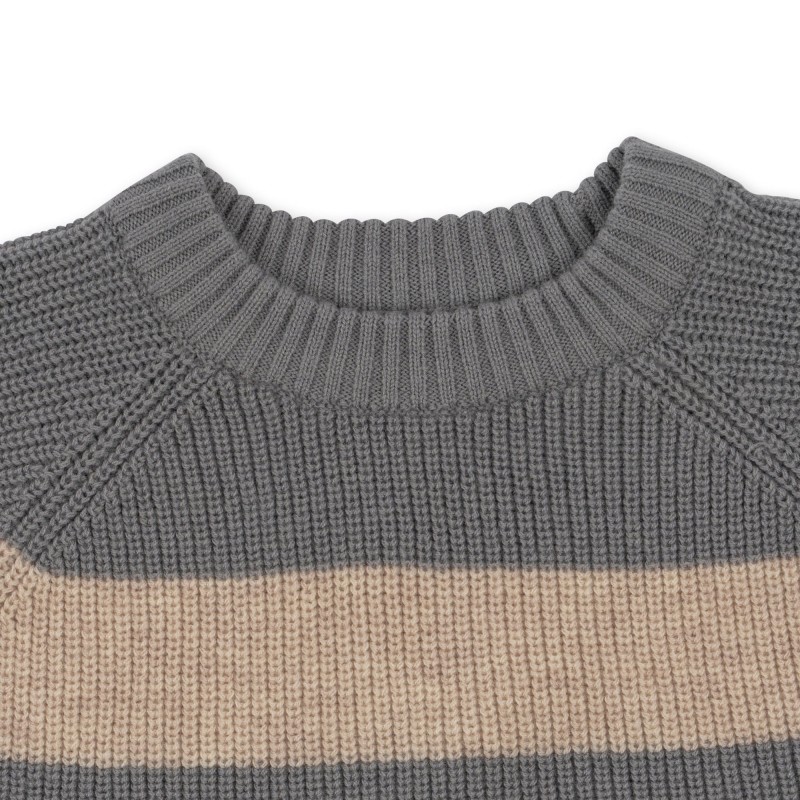 KONGES SLOEJD sweter Vitum w paski z wełny merino Sleet