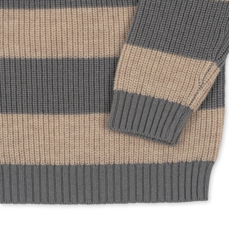 KONGES SLOEJD sweter Vitum w paski z wełny merino Sleet