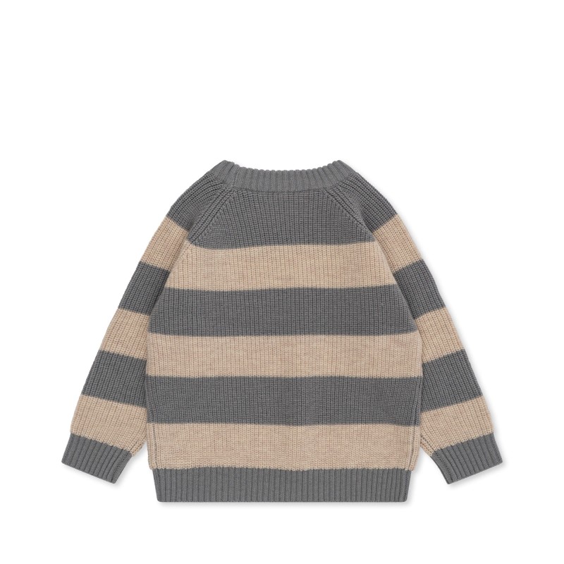 KONGES SLOEJD sweter Vitum w paski z wełny merino Sleet