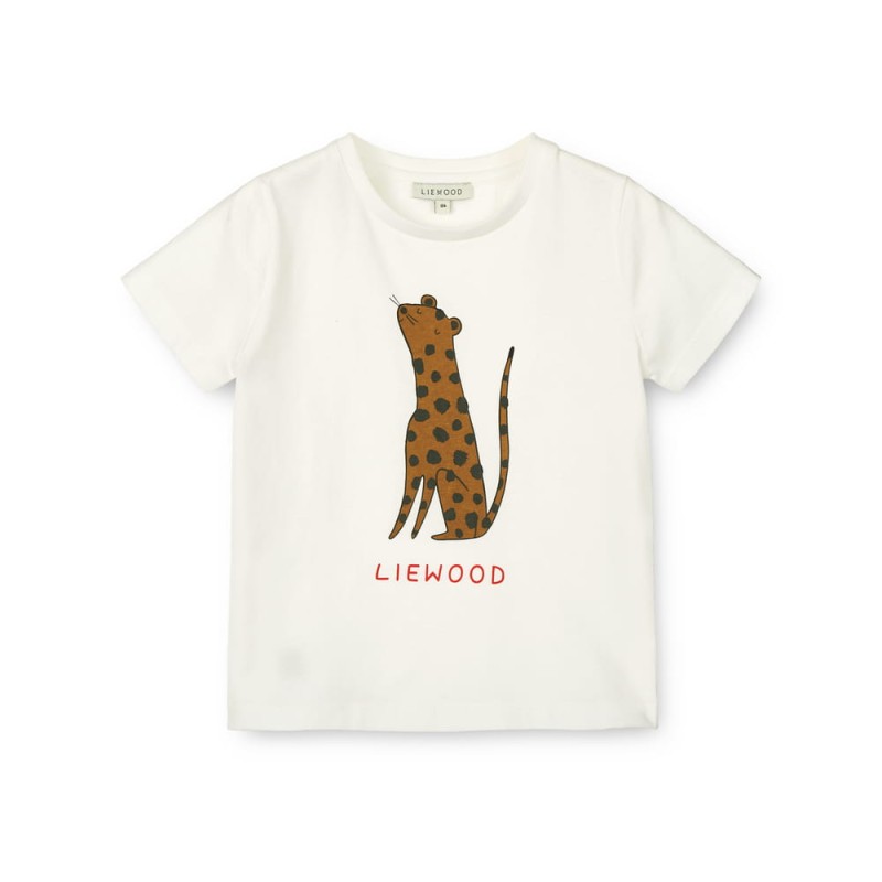 Liewood T-shirt Leopard / Crisp white 98