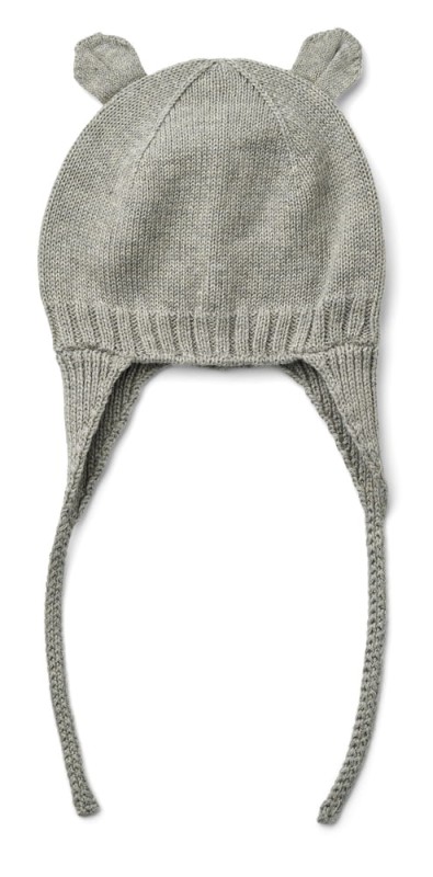 LIEWOOD czapka z uszami wiązana, Violet Bonnet - Grey melange