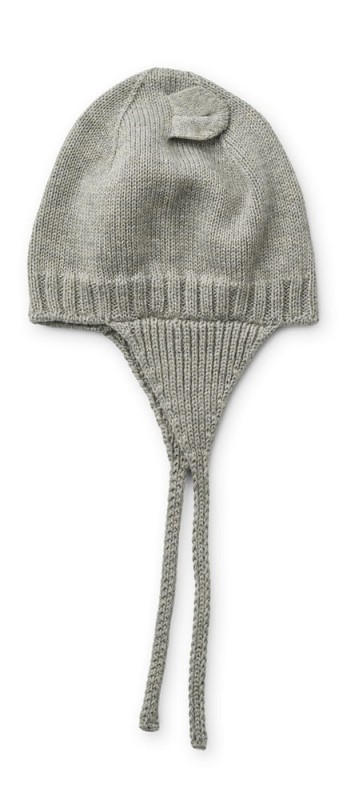 LIEWOOD czapka z uszami wiązana, Violet Bonnet - Grey melange
