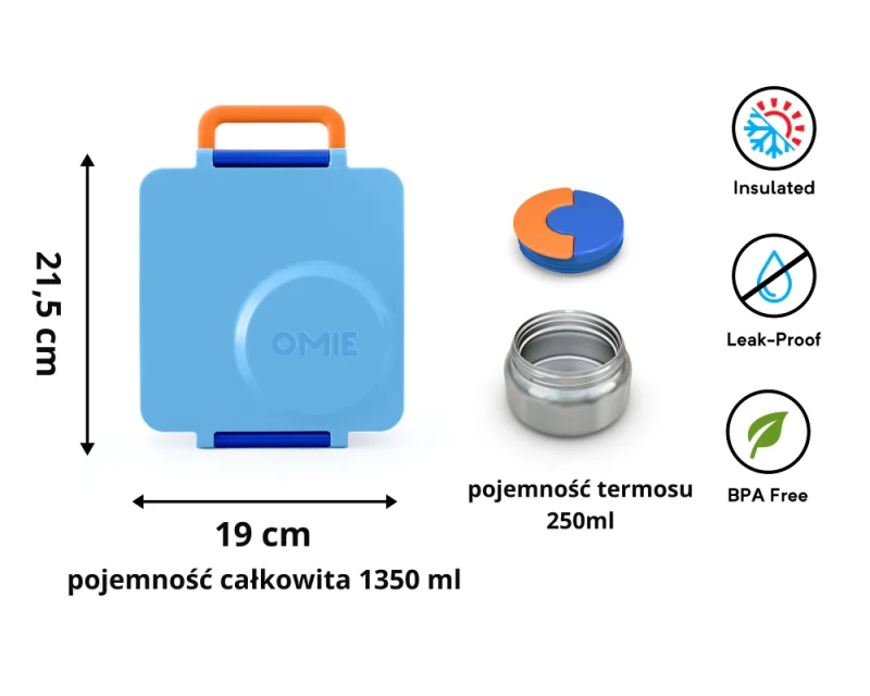 OMIEBOX lunch box z termosem, Blue Sky