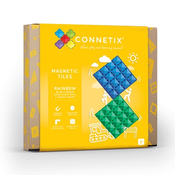 Connetix - klocki magnetyczne Rainbow zestaw dwóch płytek