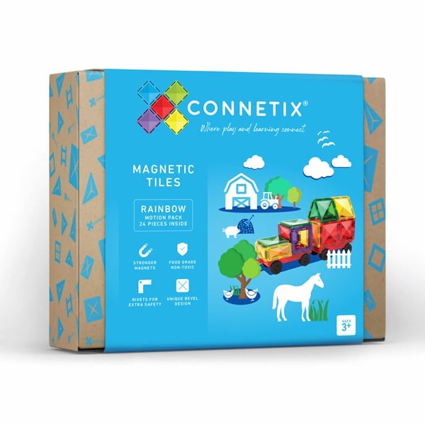 Connetix - klocki magnetyczne Rainbow zestaw Motion 24 elementy