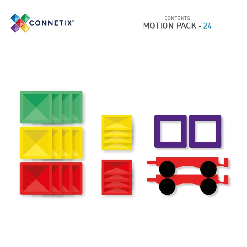 Connetix - klocki magnetyczne Rainbow zestaw Motion 24 elementy