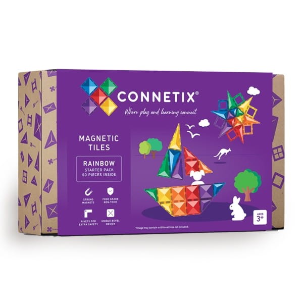 Connetix - klocki magnetyczne Rainbow zestaw startowy 60 elementów